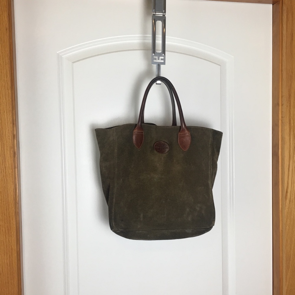 Bass & Co  moss suede/leather tote bag